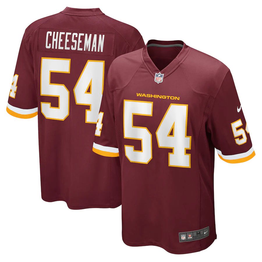 Men Washington Redskins #54 Camaron Cheeseman Nike Burgundy Game NFL Jersey